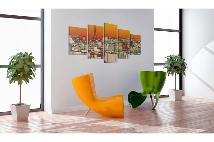 Taulu Parisian Sky In Orange Colour 100x50 - Artgeist sp. z o. o. - Canvas-taulu - Seinäkoristeet