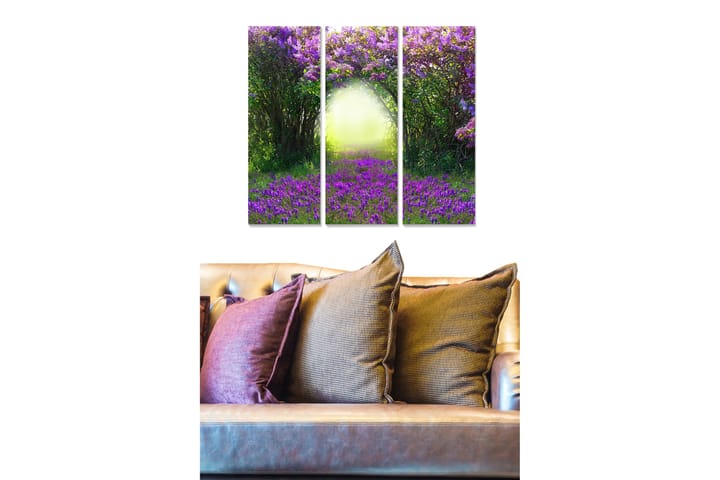 Canvastaulu Floral 3-pak Monivärinen - 20x50 cm - Juliste