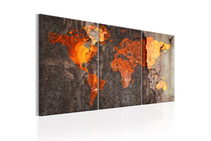 Taulu World Map Rusty World 120x60 - Artgeist sp. z o. o. - Canvas-taulu - Seinäkoristeet