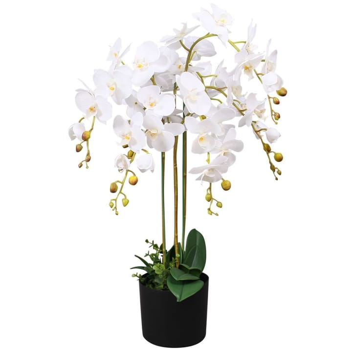 Tekokukka ruukulla orkidea 75 cm valkoinen - Monivärinen - Tekokasvit - Parvekekukat