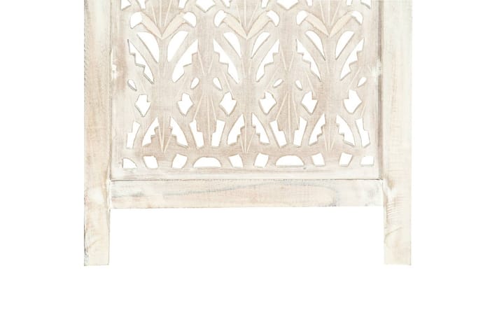 3-paneelinen tilanjakaja valkoinen 120x165 cm täysi mangopuu - Valkoinen - Sermiseinä - Tilanjakaja & sermi
