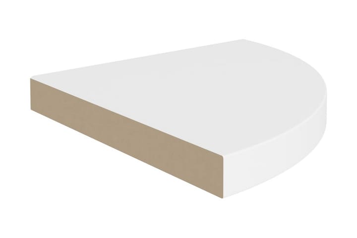 Kelluva kulmahylly valkoinen 35x35x3,8 cm MDF - Valkoinen - Kulmahylly - Keittiöhylly - Hylly