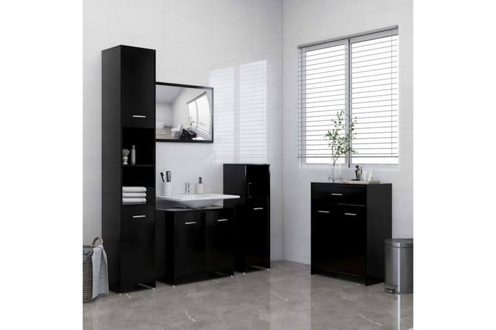 4-osainen kylpyhuoneen kalustesarja musta - Musta - Kylpyhuonekalustepaketit