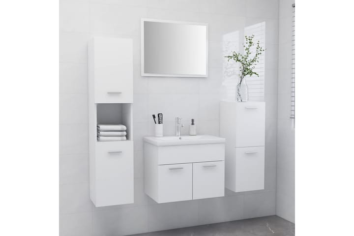 Kylpyhuoneen kalustesarja - Valkoinen - Kylpyhuonekalustepaketit