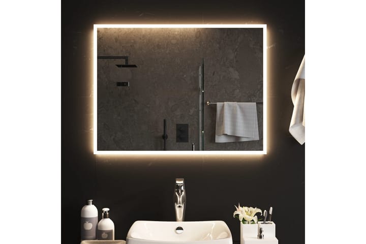 LED-kylpyhuoneen peili 80x60 cm - Läpinäkyvä - Peili - Kylpyhuoneen peilit - Kylpyhuonepeili valaistuksella