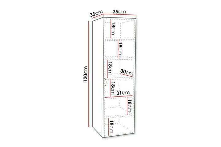 Seinäkaappi Glenndale 35x35 cm - Harmaa - Kylpyhuoneekaappi valaistuksella - Seinäkaappi & korkea kaappi - Kylpyhuonekaapit