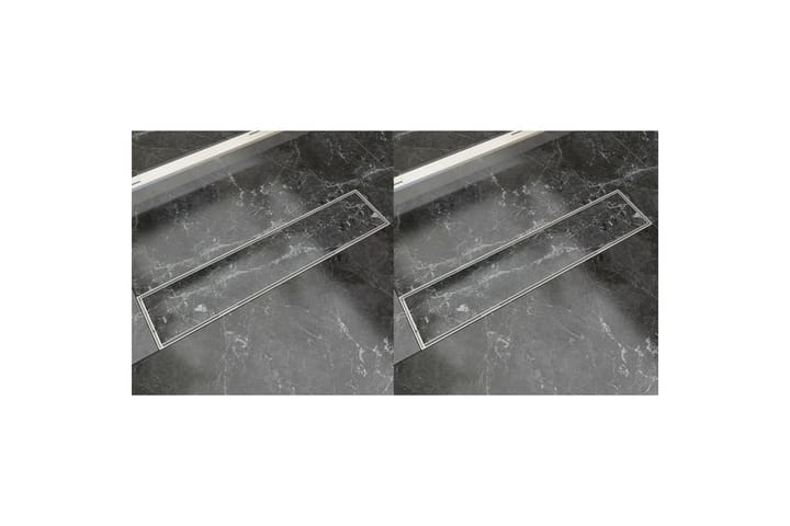 Lineaarinen suihkukaivo 2 kpl 530x140mm ruostumaton teräs - Poistoletkut & lattiakaivot - Sisäviemärit