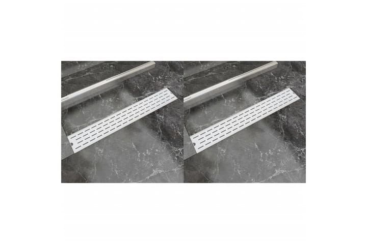 Lineaarinen suihkukaivo 2 kpl 730x140 mm ruostumaton teräs - Poistoletkut & lattiakaivot - Sisäviemärit