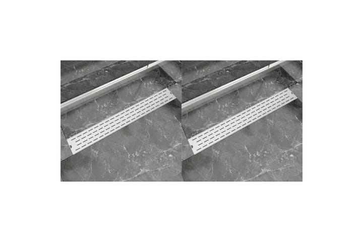 Lineaarinen suihkukaivo 2 kpl 830x140 mm ruostumaton teräs - Poistoletkut & lattiakaivot - Sisäviemärit