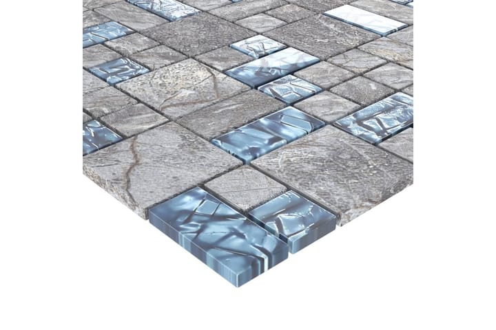 Mosaiikkilaatat itsekiinnittyvät 11kpl siniharmaa 30x30cm - Monivärinen - Lasimosaiikki