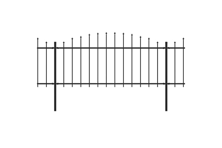 Puutarha-aita keihäskärjillä teräs (0,5-0,75)x8,5 m musta - Musta - Takorauta-aita & rauta-aita