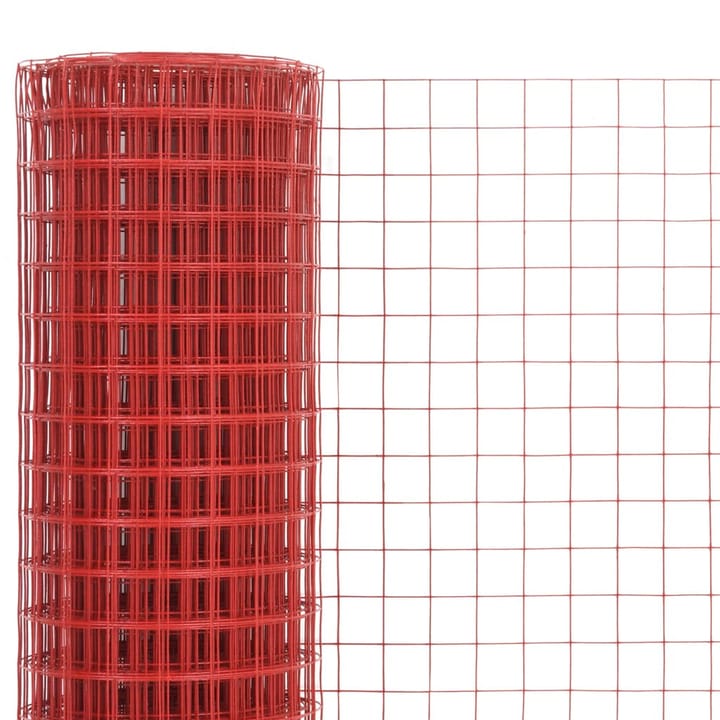 Kanaverkko teräs PVC pinnoitteella 10x1,5 m punainen - Punainen - Kanala - Kanakoppi