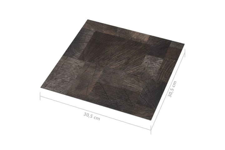 Itsekiinnittyvä lattialankku 20 kpl PVC 1,86 m² puukuvio - Ruskea - Lattia