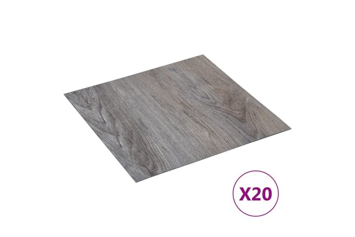 Itsekiinnittyvä lattialankku 20kpl PVC 1,86 m² vaaleanruskea - Ruskea - Lattia
