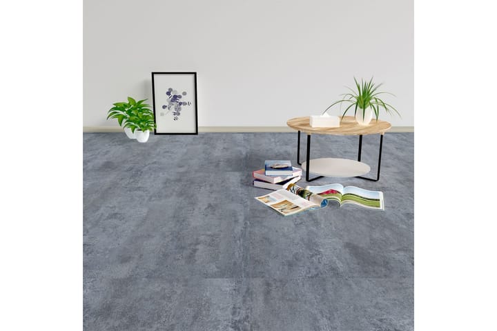 Itsekiinnittyvä lattialankku 20kpl PVC 1,86 m² - Harmaa - Lattia