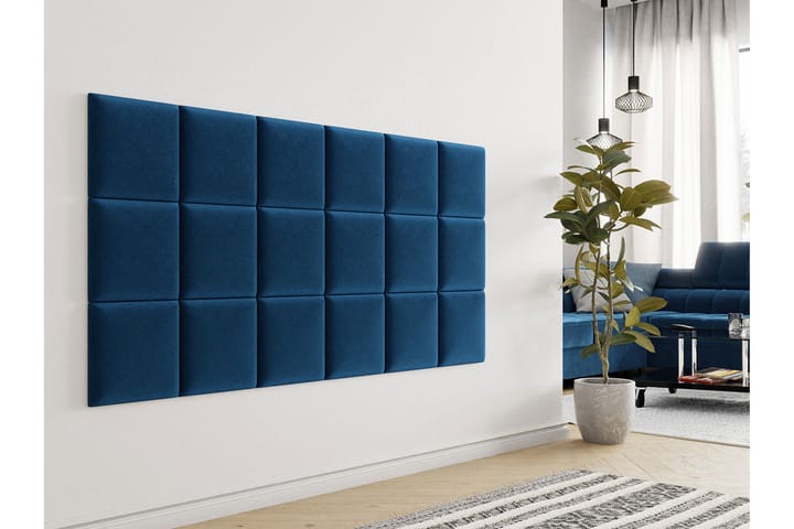 Pehmustettu Seinäpaneeli Sharnel 30x30 cm - Sininen - Lattia & seinäpinnat