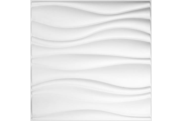 WallArt 24 kpl 3D-seinälevyjä GA-WA04 Waves - Valkoinen - Lattia & seinäpinnat