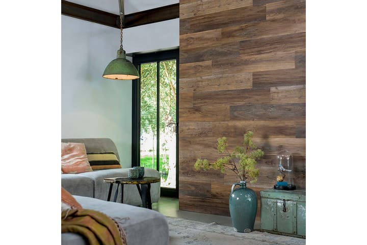 WallArt Aidon puun näköinen seinäpaneeli tammi umbranruskea - Ruskea - Lattia & seinäpinnat