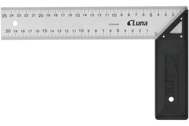 Suorakulma Luna Tools 25 cm ABS-kahva - Kulmatyökalu