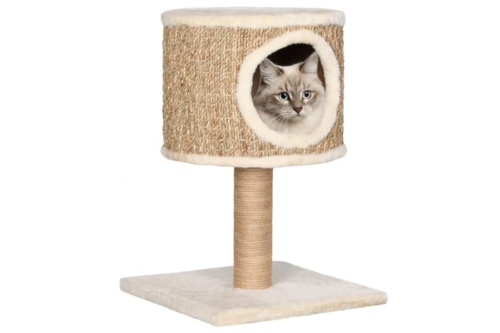 Kissan kiipeilypuu pesäkolo/raapimispylväs 52 cm meriheinä - Beige - Raapimispuu & kiipeilypuu - Kissojen kalusteet