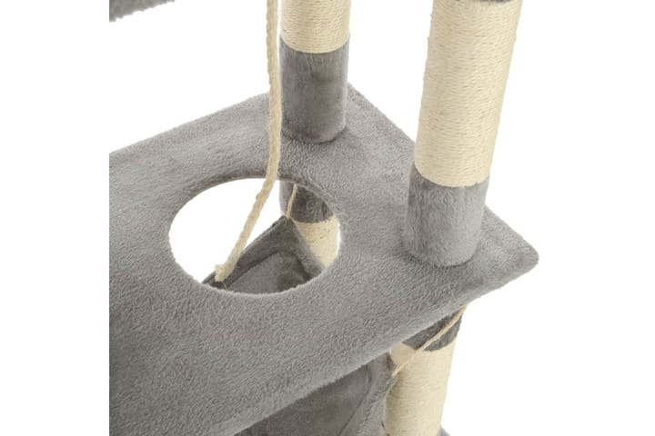 Kissan raapimispuu sisal-pylväillä 140 cm harmaa - Harmaa - Kissojen kalusteet