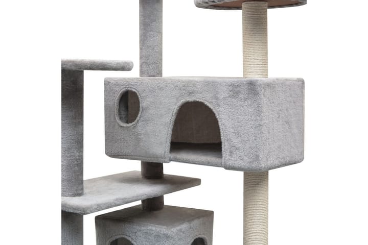 Kissan raapimispuu sisal-pylväillä 125 cm Harmaa - Harmaa - Kissojen kalusteet