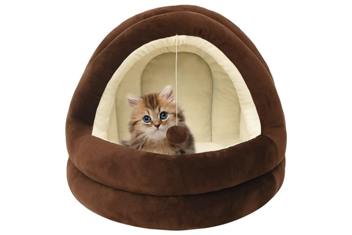 Kissan sänky 50x50x45 cm ruskea ja kerma - Ruskea - Kissanpeti & kissan sänky - Kissojen kalusteet