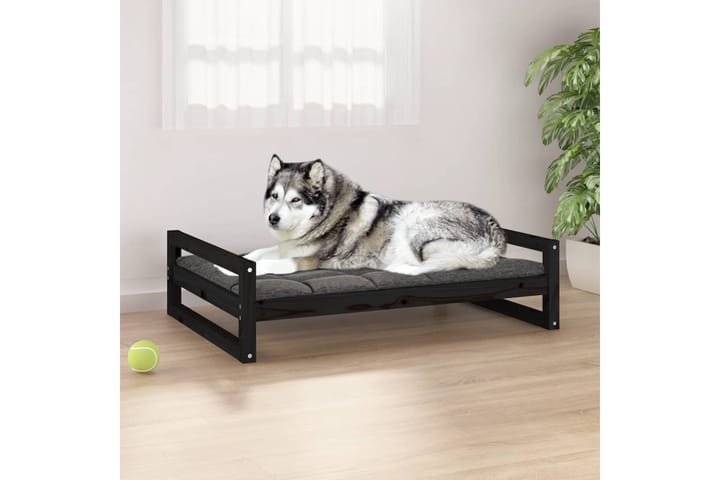 beBasic Koiransänky musta 105,5x75,5x28 cm täysi mänty - Musta - Koiran peti & koiran sänky - Koirien kalusteet
