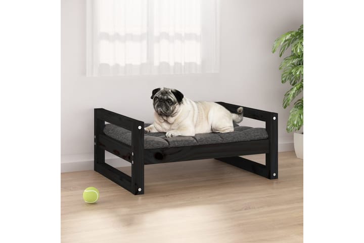 beBasic Koiransänky musta 65,5x50,5x28 cm täysi mänty - Musta - Koirien kalusteet - Koiran peti & koiran sänky