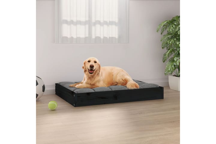 beBasic Koiransänky musta 71,5x54x9 cm täysi mänty - Musta - Koirien kalusteet - Koiran peti & koiran sänky