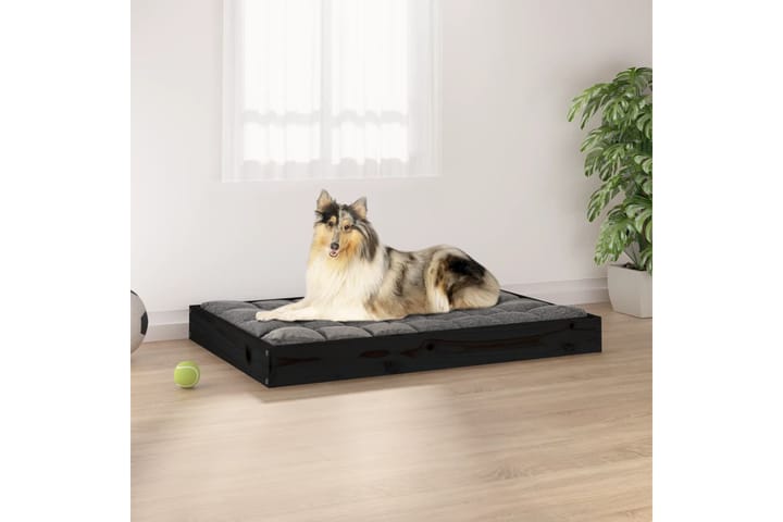 beBasic Koiransänky musta 91,5x64x9 cm täysi mänty - Musta - Koirien kalusteet - Koiran peti & koiran sänky