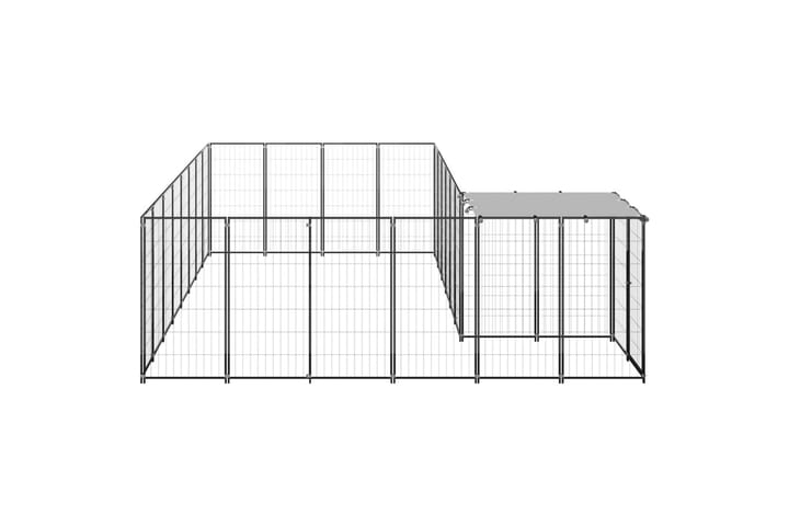 Koiranhäkki musta 10,89 m² teräs - Musta - Koirien kalusteet - Koiraportti & koira-aitaus