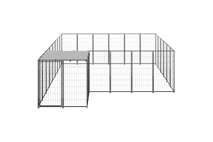 Koiranhäkki musta 12,1 m² teräs - Musta - Koirien kalusteet - Koiraportti & koira-aitaus
