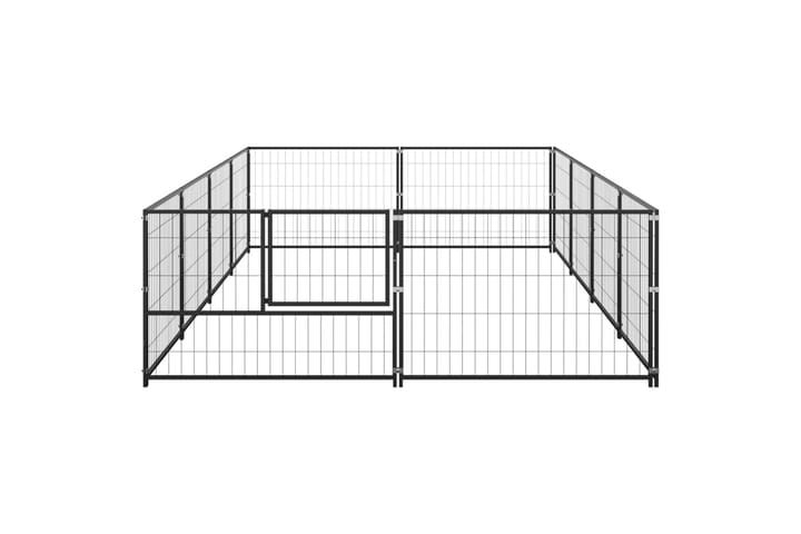 Koiranhäkki musta 8 m² teräs - Musta - Koirien kalusteet - Koiraportti & koira-aitaus