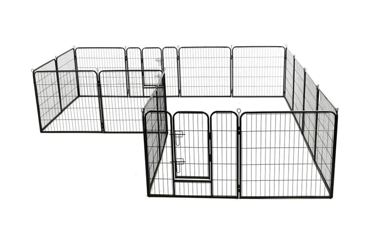 Pentuaitaus 16 paneelia teräs 80x80 cm musta - Musta - Pentuaitaus - Koirien kalusteet - Koiraportti & koira-aitaus