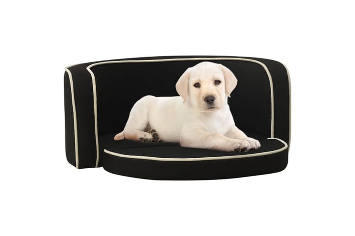 Taitettava koiran sohva musta 76x71x30 cm pellava pestävä - Koiran peti & koiran sänky - Koirien kalusteet
