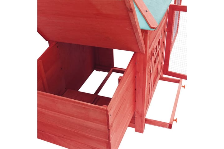 Kanakoppi pesälaatikolla punainen 193x68x104 cm täysi kuusi - Punainen - Kanala - Kanakoppi