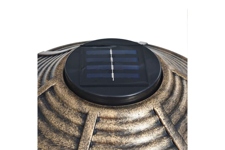 Koristeellinen lintukylpy aurinkovoima LED-valoilla muovi - Ruskea - Lintukylpy