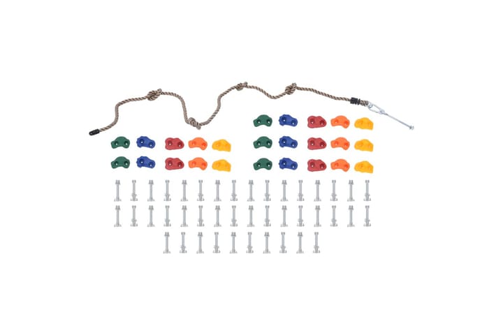Kiipeilykivet köydellä 25 kpl monivärinen - Monivärinen - Kiipeilyteline & kiipeilyverkko