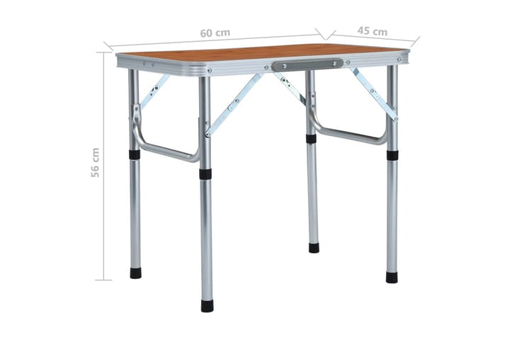 Kokoontaitettava retkipöytä alumiini 60x45 cm - Retkipöytä - Retkeilykalusteet