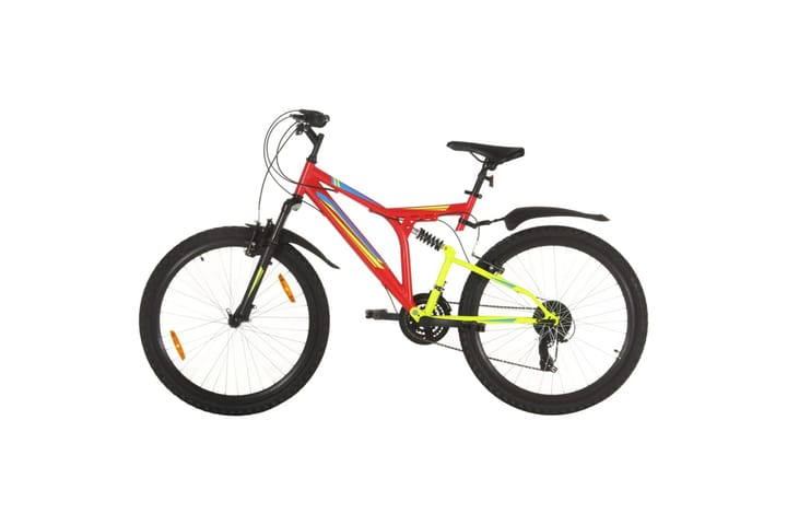 Maastopyörä 21 vaihdetta 26 renkaat 49 cm runko punainen - Punainen - Polkupyörät - Maastopyörä