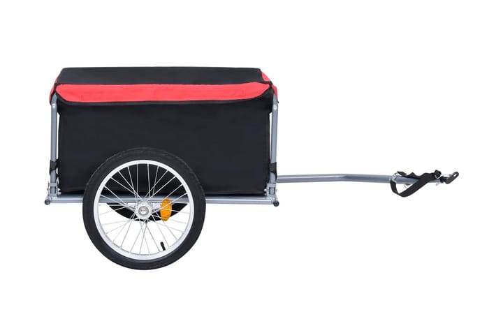Polkupyörän peräkärry musta ja punainen 65 kg - Polkupyörän tarvikkeet - Polkupyörät