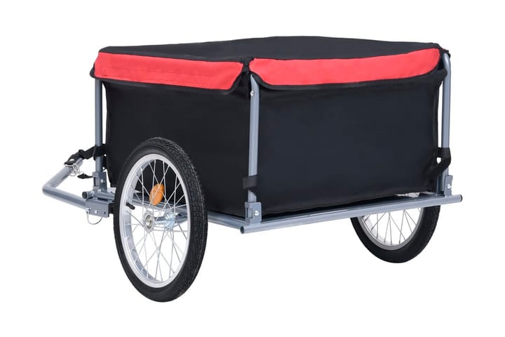 Polkupyörän peräkärry musta ja punainen 65 kg - Polkupyörän tarvikkeet - Polkupyörät