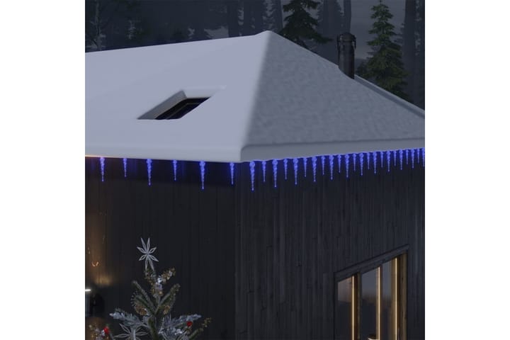 Jääpuikko -jouluvalot 100 kpl sininen akryyli kaukosäädin - Jouluvalot ulos