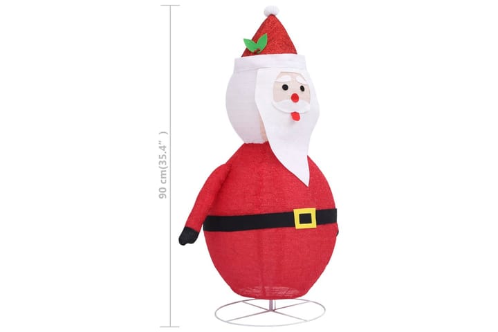 Joulupukki joulukoriste LED-valoilla ylellinen kangas 90 cm - Punainen - Jouluvalot ulos