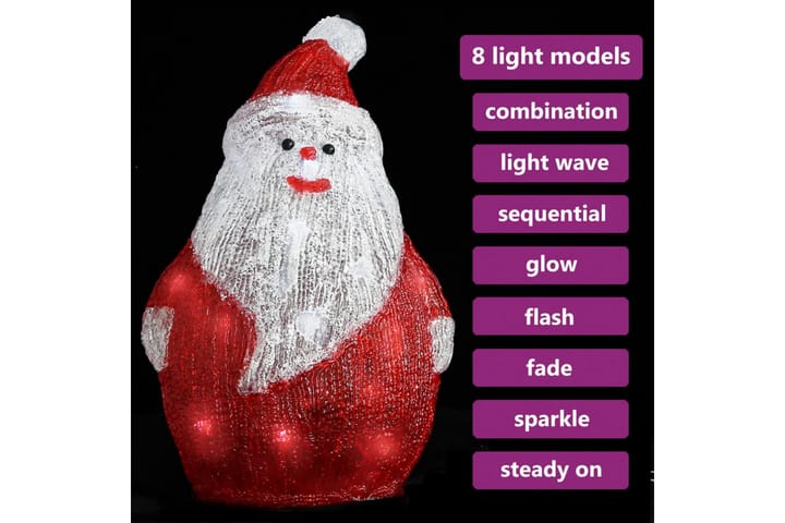 LED-joulupukki akryyli sisä- ja ulkokäyttöön 28 cm - Jouluvalot ulos