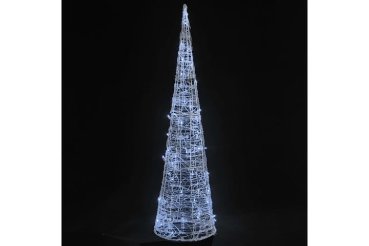 LED-koristevalopyramidi kylmä valkoinen akryyli 90 cm - Valkoinen - Jouluvalot ulos