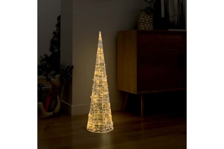 LED-koristevalopyramidi lämmin valkoinen akryyli 90 cm - Valkoinen - Jouluvalot ulos