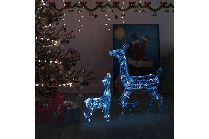 Poroperhe joulukoriste akryyli 160 LED-valoa sininen - Sininen - Jouluvalot ulos