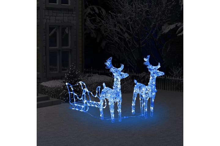 Porot ja reki joulukoriste 160 LEDiä 130 cm akryyli - Jouluvalot ulos